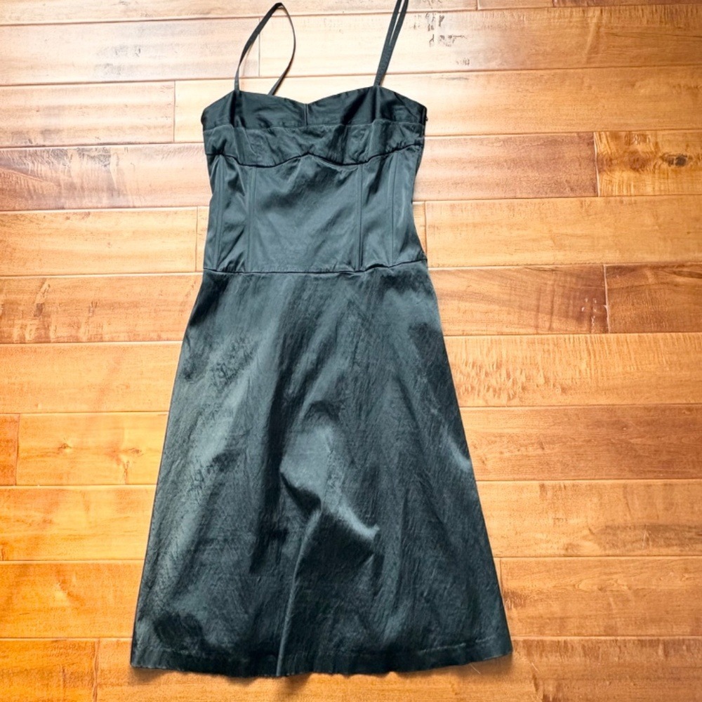 H&M Midi Dress Corset Bodice Adjustable Straps, Womens 12 Black
